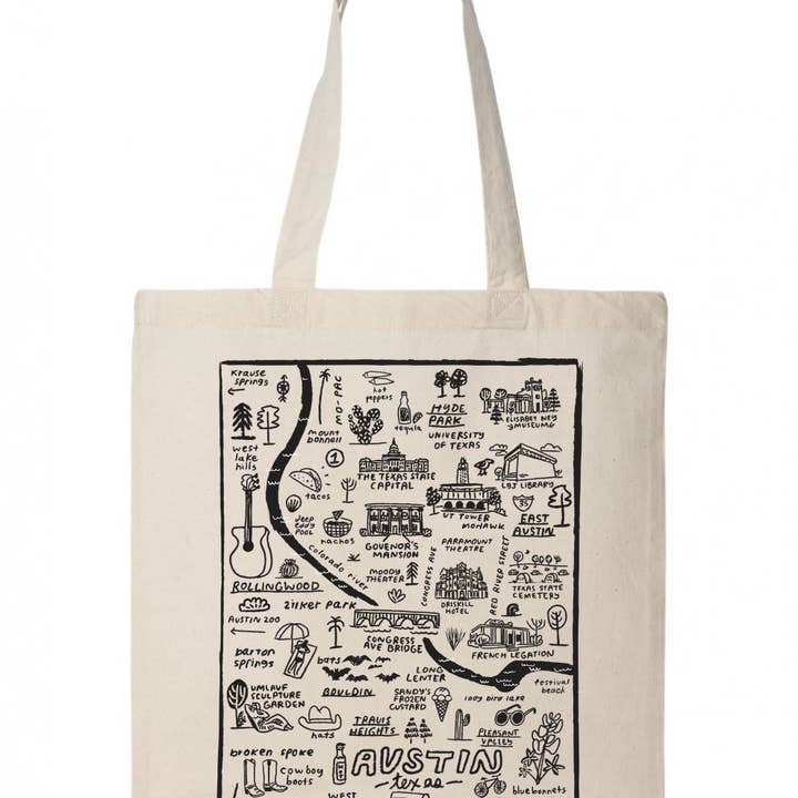 People I've Loved - Wholesale Tote Bag - Unisex - Austin Map Tote0