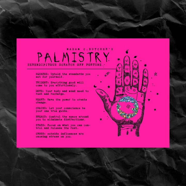 Cosmic Butcher - Wholesale Tarot Cards - "PALMISTRY" Scratch Off Fortune Halloween Witchy Card4