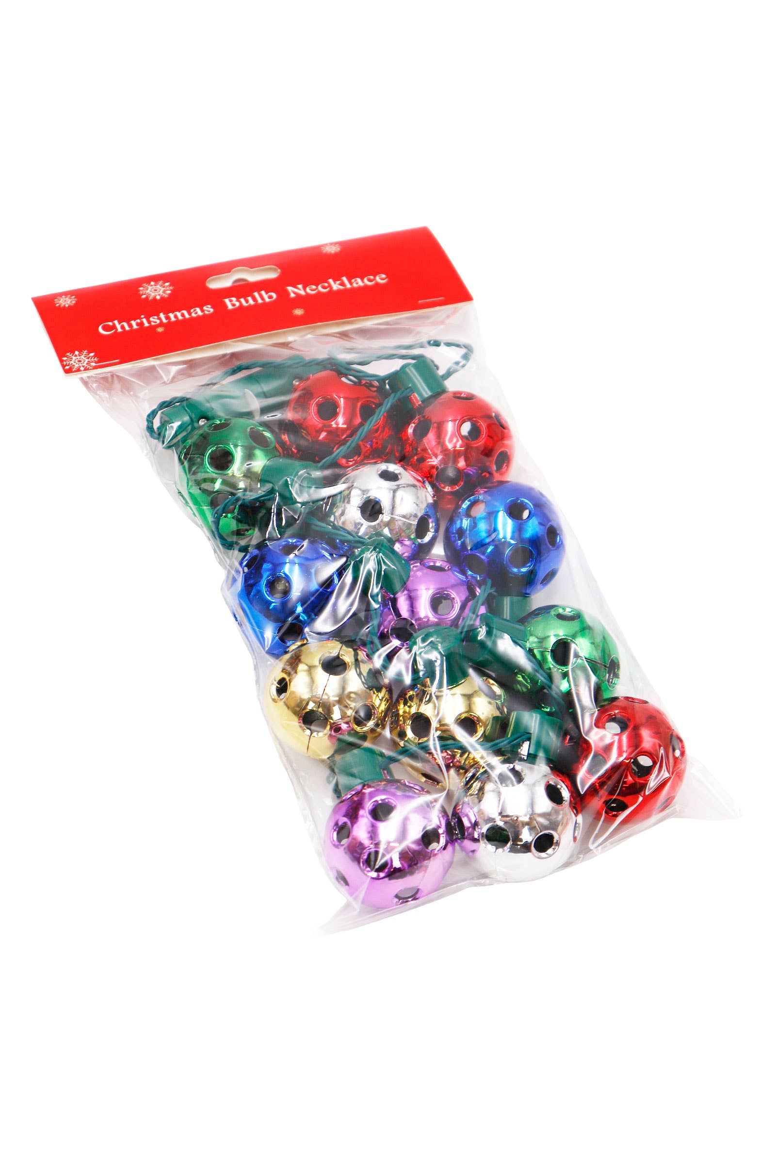 AS SHOWN Christmas Jingle Bell Disco Ball Led Necklace for wholesale on Faire5