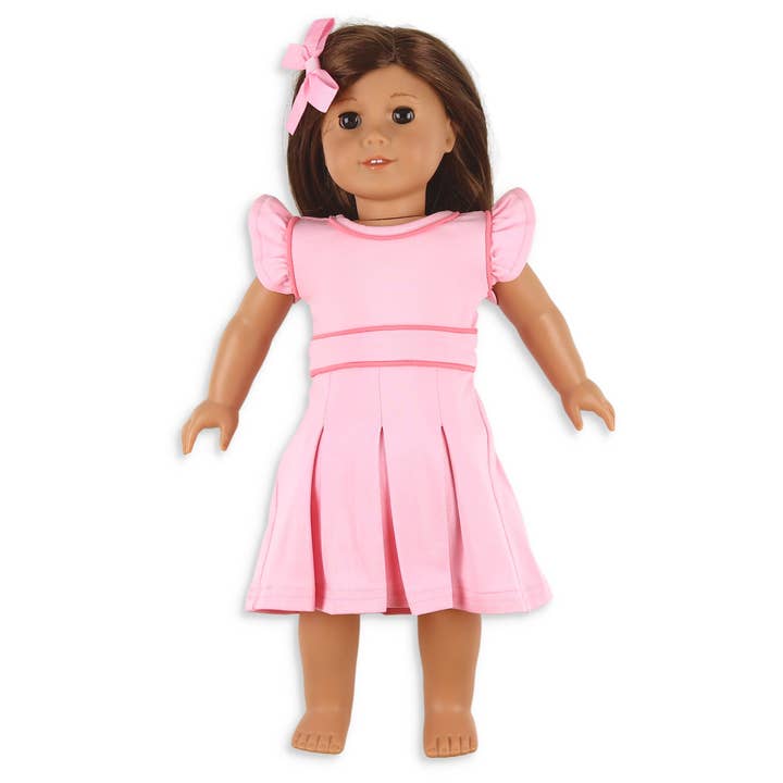 Pink Petal Pleated Dress - Doll for wholesale by Shrimp and Grits Kids