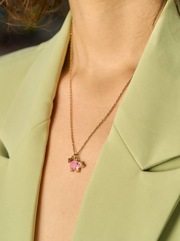 Storybook Necklace - Pig for wholesale by Peter and June