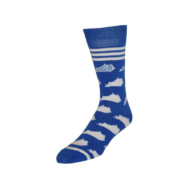 Buy Socks You All - Wholesale Socks - Men's - Kentucky Shapes in Blue and White - Men's Socks3