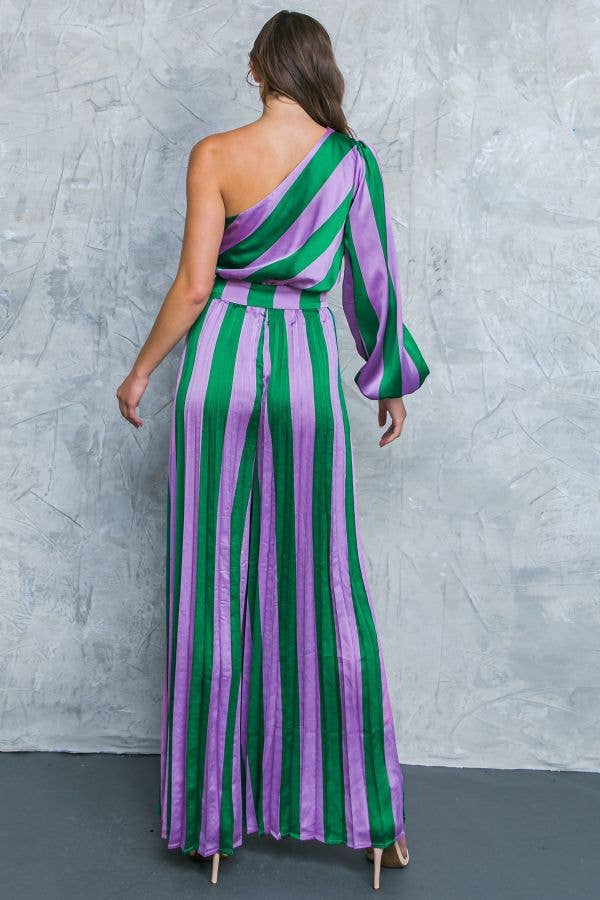 GREEN LAVENDER A printed satin jumpsuit - IP8041 for wholesale on Faire4