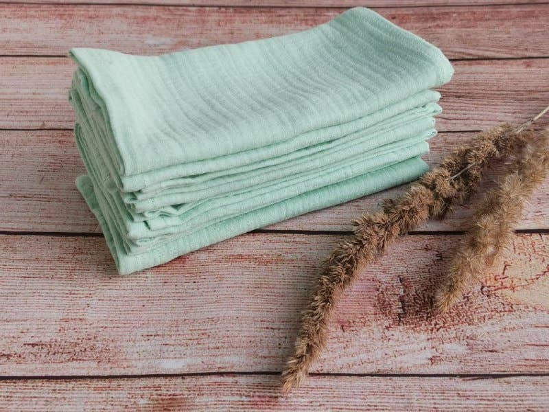 Bloom Pads - Wholesale Dinner & Cloth Napkin - Organic cotton muslin napkin Set of 5, Soft Reusable wipes5