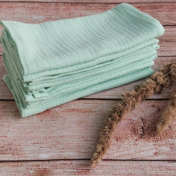 Bloom Pads - Wholesale Dinner & Cloth Napkin - Organic cotton muslin napkin Set of 5, Soft Reusable wipes5