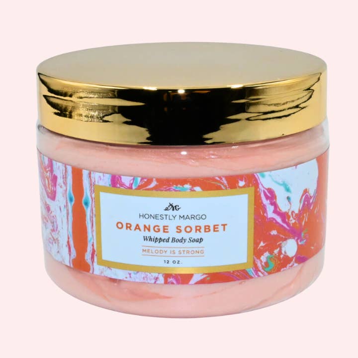 Savon fouetté pour le corps Orange Sorbet Melody pour la vente par Honestly Margo