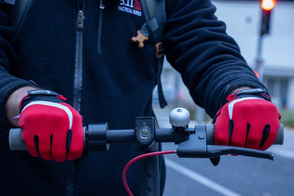 Kratos - Wholesale Gloves - Unisex - Mountain Biking Gloves | Full Finger Padded Cycling Gloves - RED16