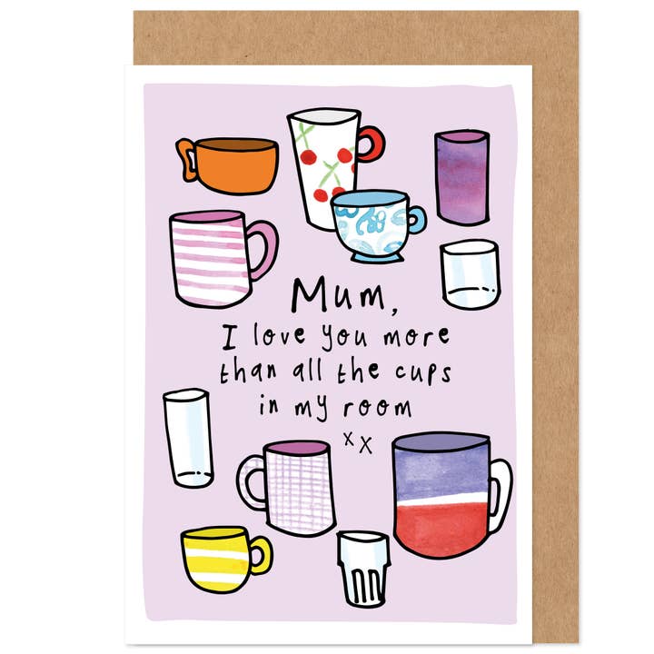 Funny Cups Teenager Mother's Day Card for wholesale by Bow & Bell