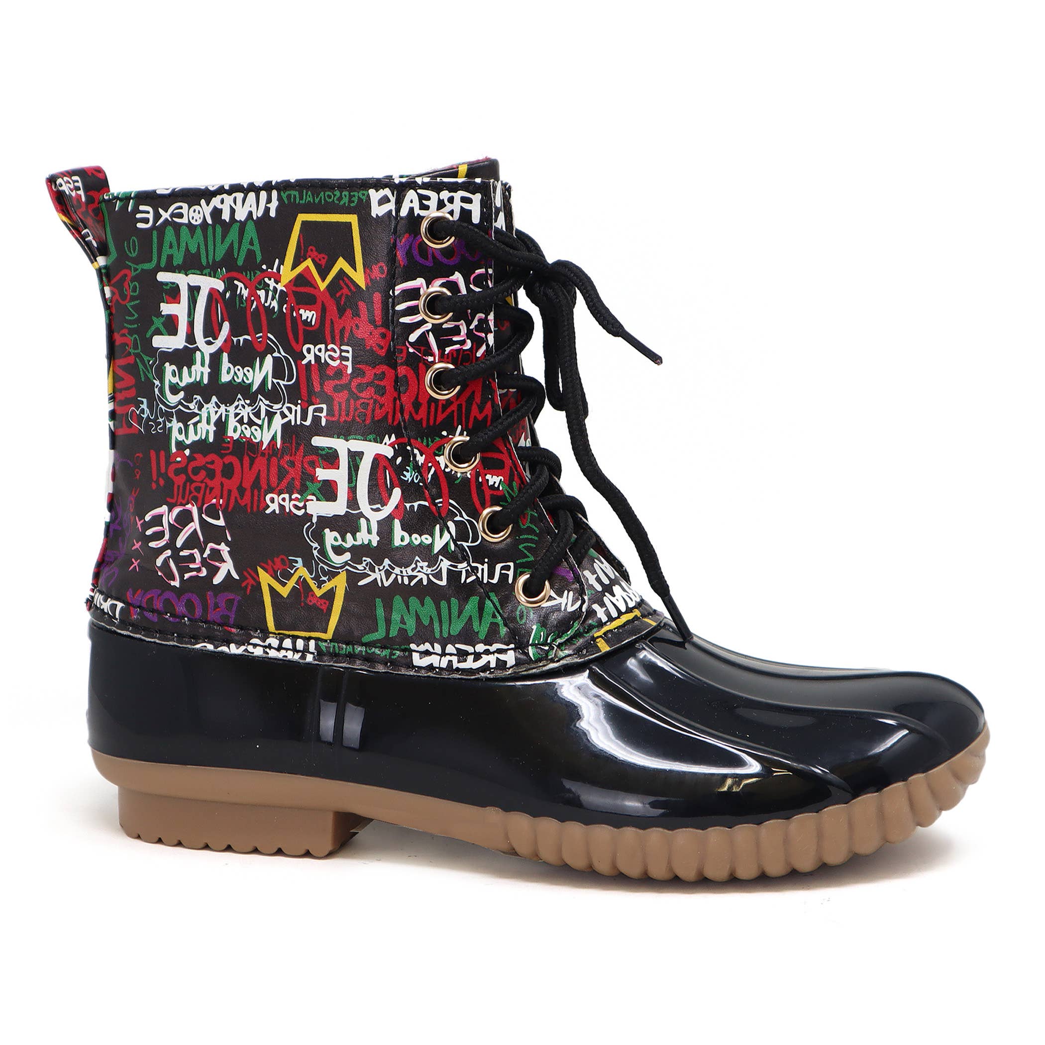 Yoki Fashion – Galochas – Mulher por atacado – Botas femininas Yoki Dylan impermeáveis em PU com cadarço2