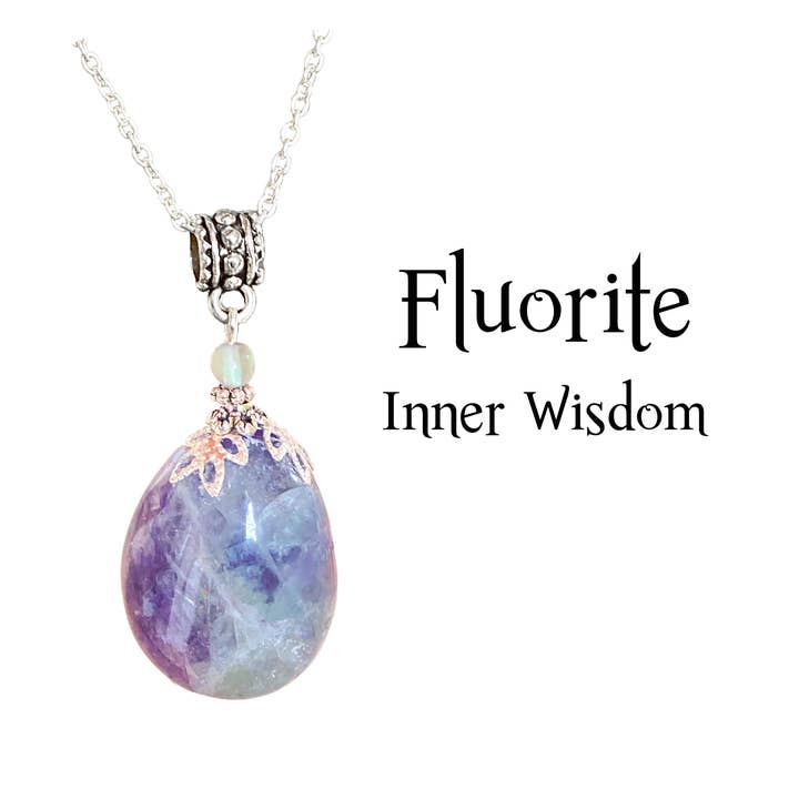 Glorious Healing Crystals - Wholesale Pendant/charm necklace - Rainbow Fluorite Pendant / Inner Wisdom Necklace5
