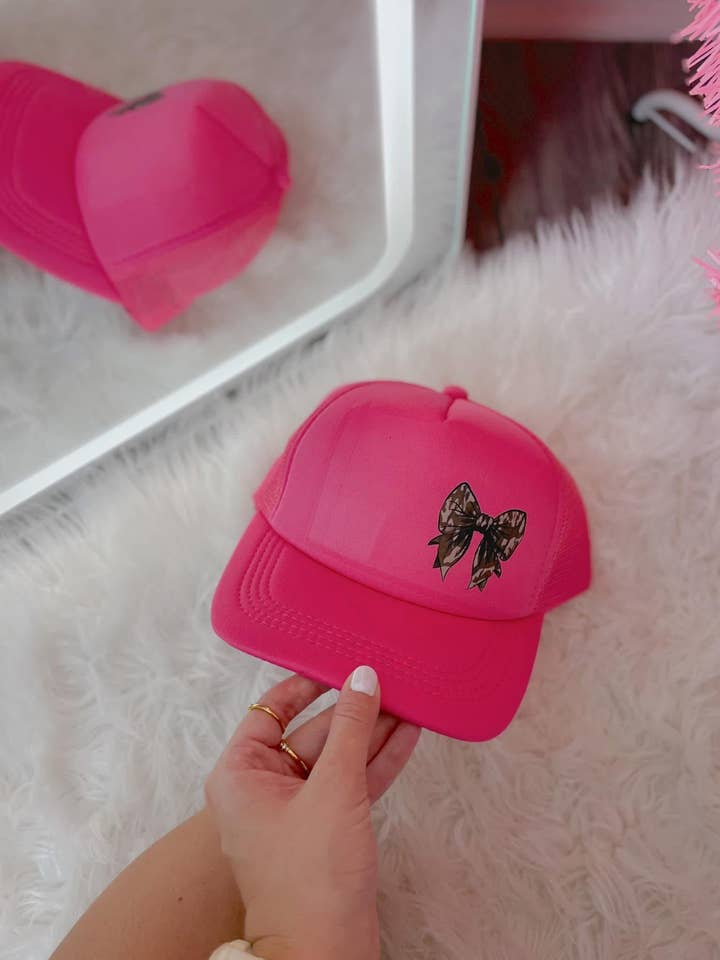 Camo Bow (Small) Otto Trucker Hat for wholesale by Downtown Darling Wholesale