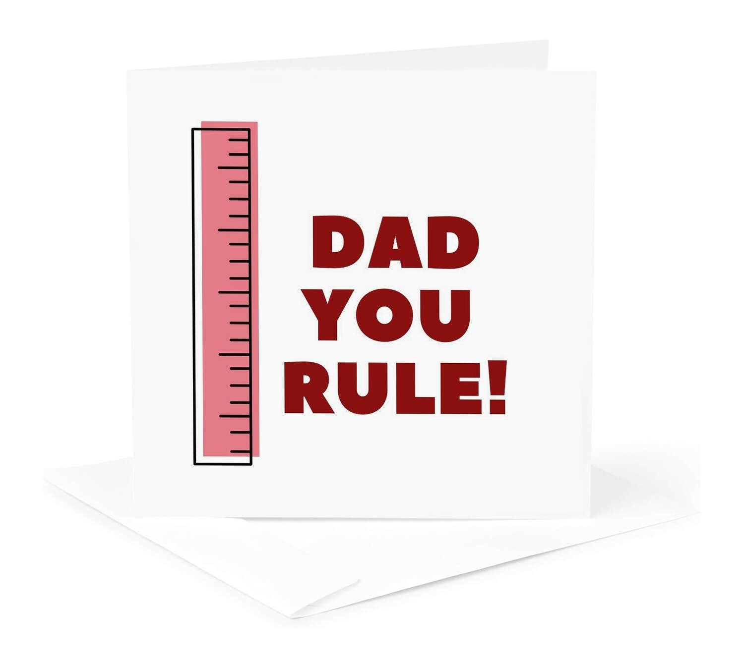 3dRose – wholesale Everyday greeting card – 3dRose, Image of a Ruler with Text of Dad you Rule, Greeting Card0