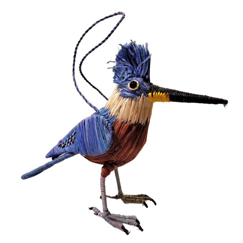 Amazon Ecology - Wholesale Ornament - KINGFISHER WOVEN BIRD FAIR-TRADE CHRISTMAS TREE ORNAMENT - WOVEN BY PERUVIAN AMAZON ARTISAN3