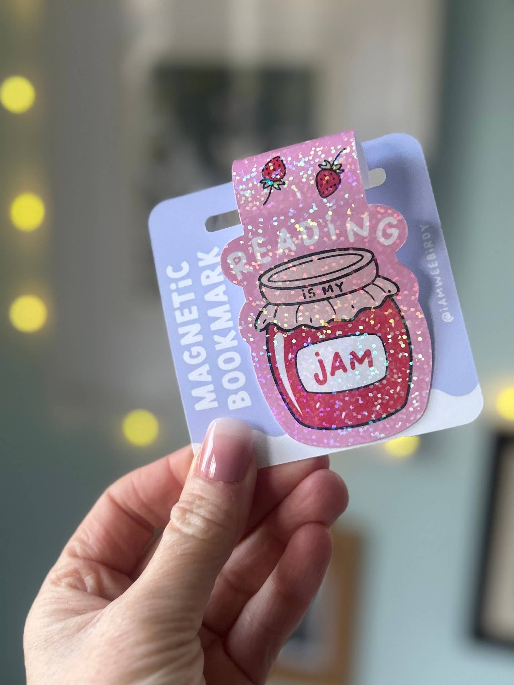 Wee Birdy - Wholesale Bookmark - Reading Is My Jam Sparkly Magnetic Bookmark