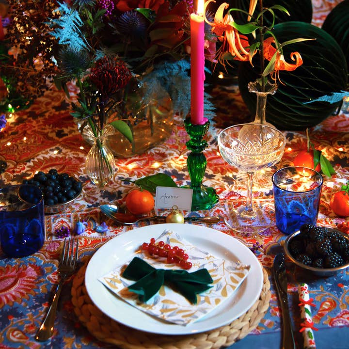 Talking Tables USA - Vente Bougeoirs - Bougeoir en verre vert foncé | Décoration quotidienne |5