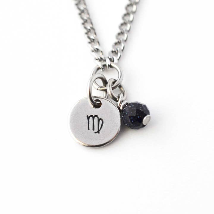 Virgo Zodiac Necklace, Hypoallergenic Astrology Jewellery for Sensitive Skin for wholesale by Little Gems Jewels