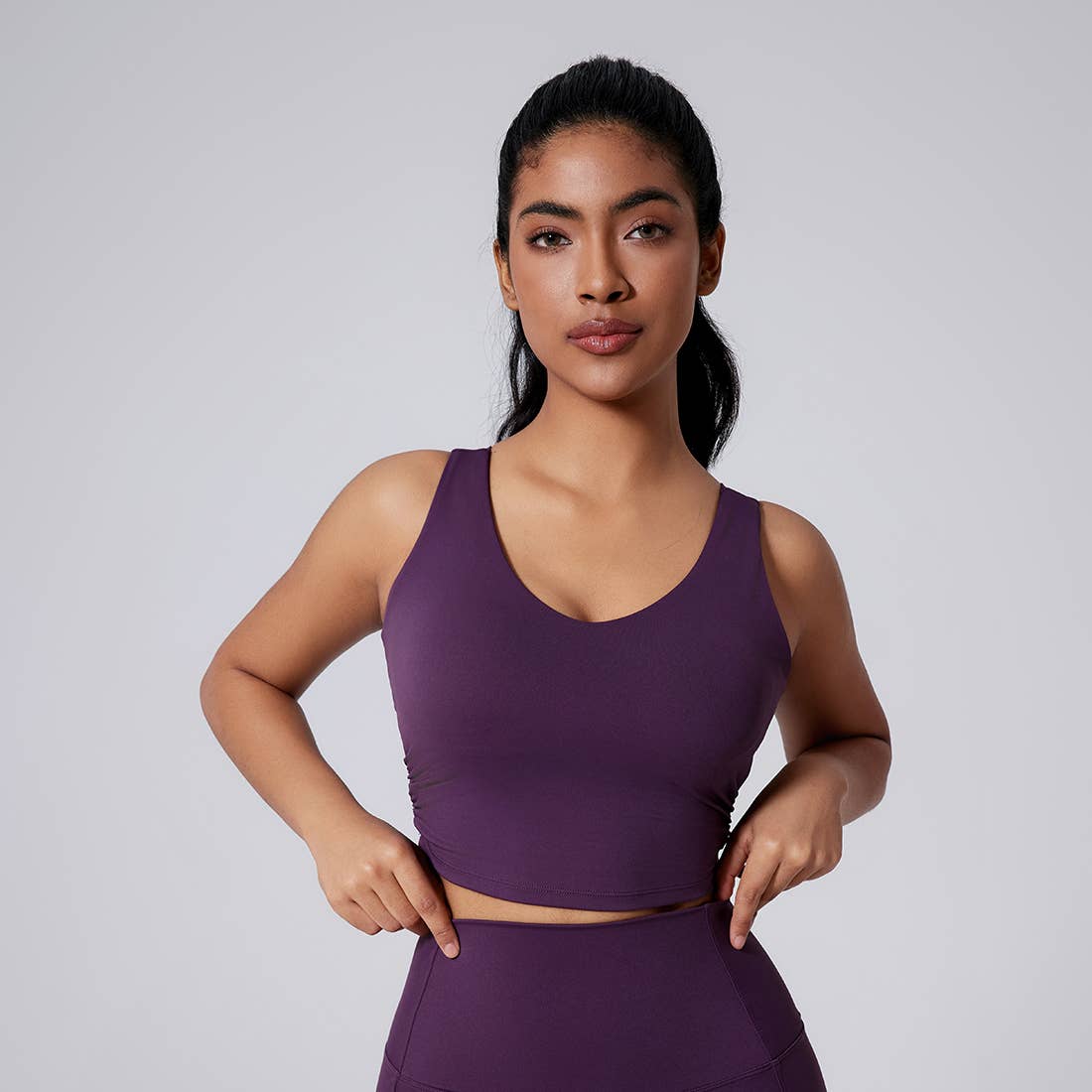 Sodalemon - Wholesale Athletic Top - Women's - Women Open-Back Yoga Bra Waist-Cinching Workout Tank Top4