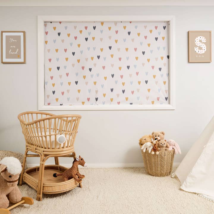 Porta Fox - Wholesale Curtain - Cut to Size Blackout Blind - Indie Love Hearts2