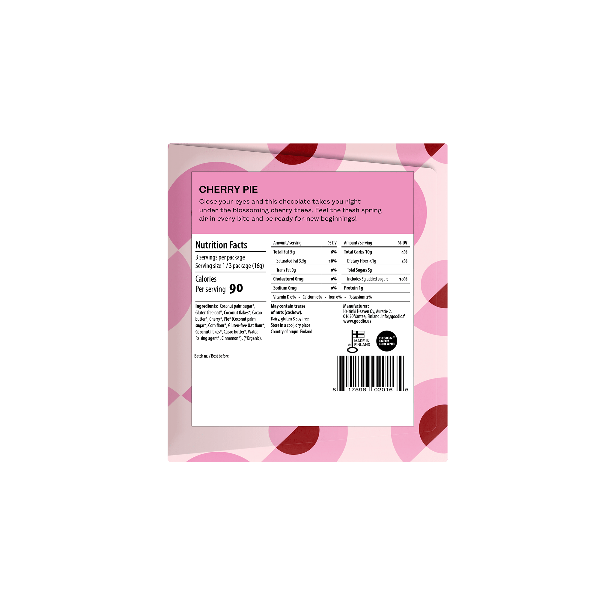 Goodio USA - Wholesale Chocolate Bar - Cherry Pie Organic White Chocolate2