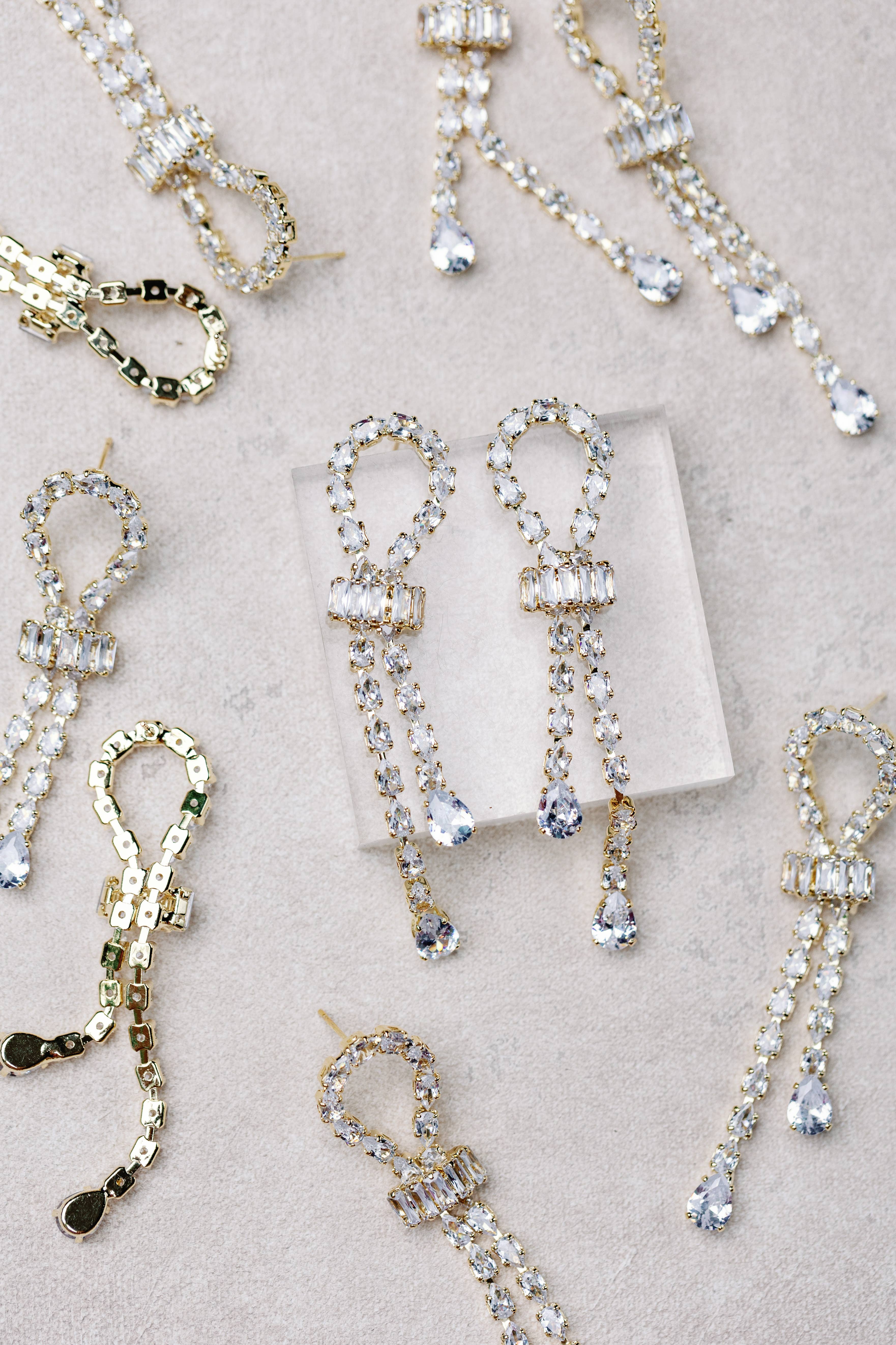 St Armands Designs of Sarasota - Wholesale Dangle Earrings - Thoroughbred Diamond Drop Holiday Statement Earrings 4