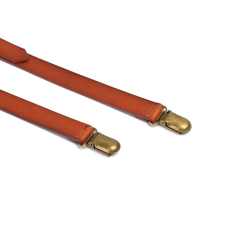 Marron Bretelles en cuir pour hommes, bretelles pour garçons d'honneur en vente sur Faire4