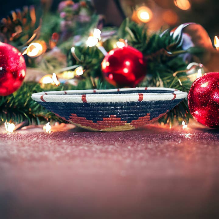 The African Home Goods - Wholesale Mand - Afrikaanse Rwandese geweven mand roodachtig4