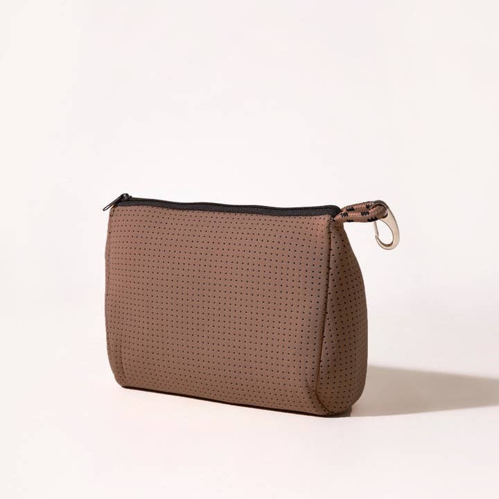 LARGE NEOPRENE POUCH MOCHA for wholesale by Pop Ups Brand