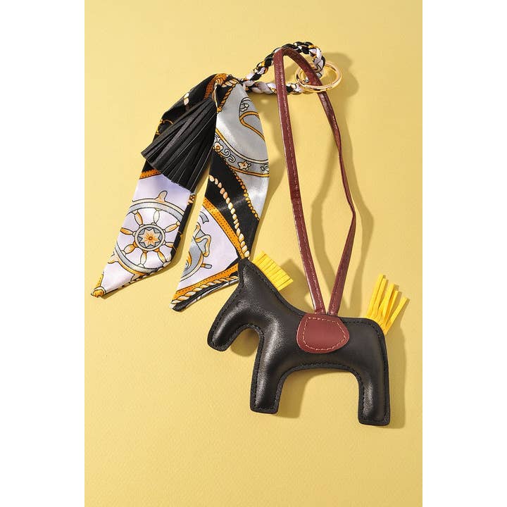anbfashion - Wholesale Keychain - Women's - PONY HORSE SCARF BAG CHARM TASSEL KEYCHAIN