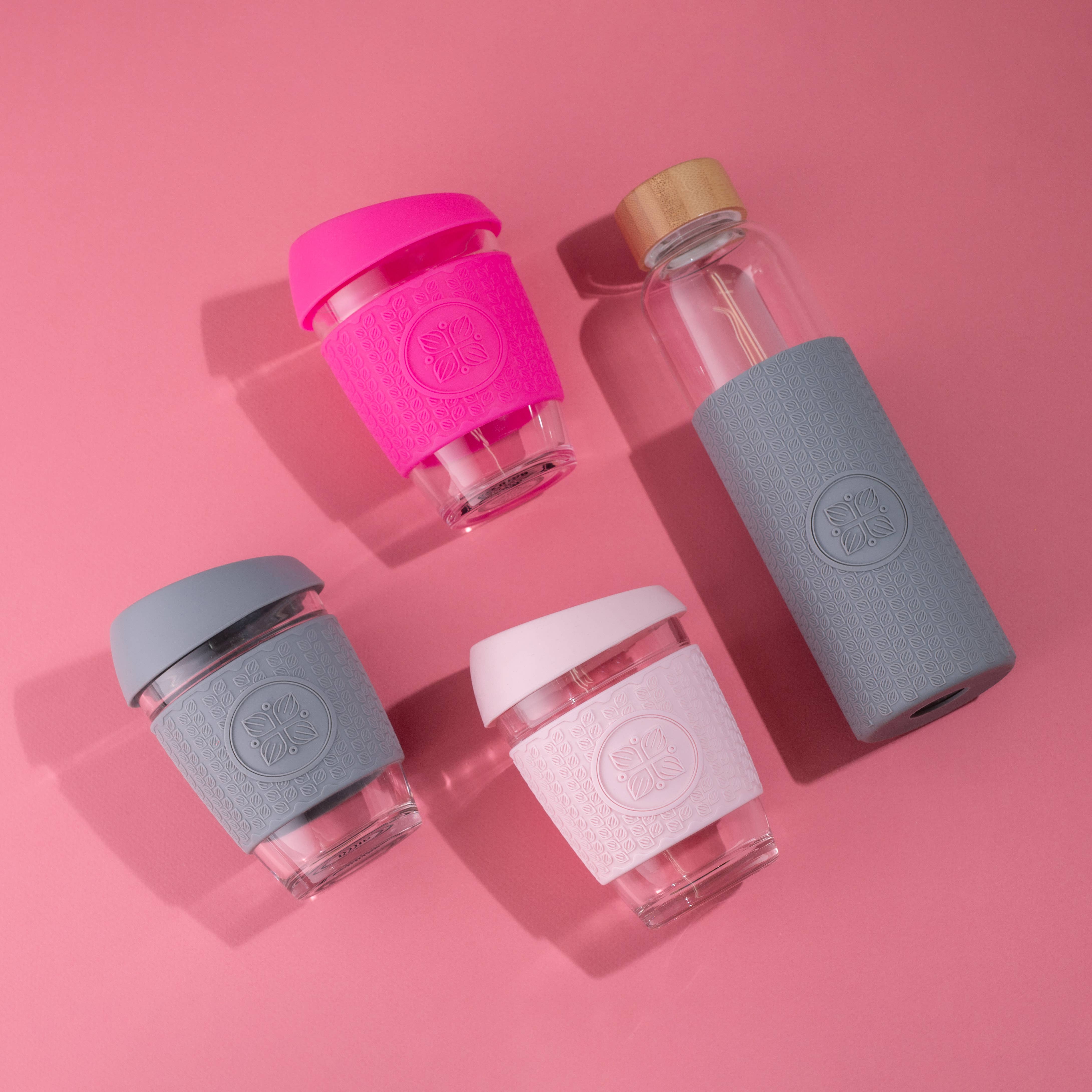 Funk My World – wholesale Insulated mug/tumbler – Funk My World Reusable   GlassTravel Cups - FUSION PINK5