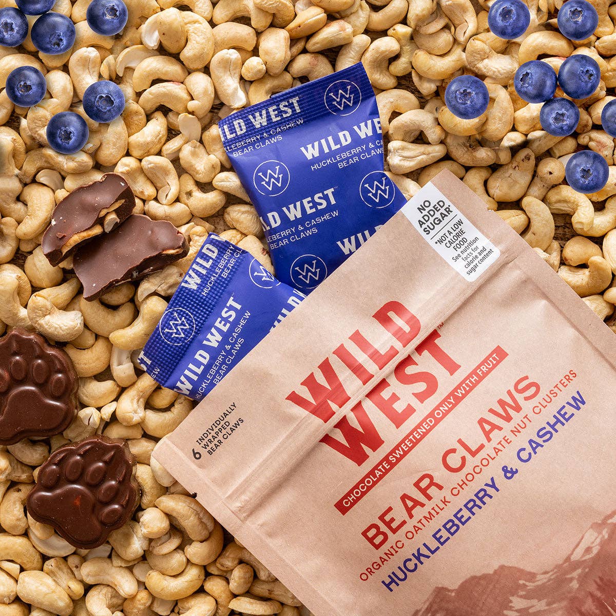 Wild West Chocolate - Wholesale Chocolate Covered Sweets - Huckleberry & Cashew Bear Claws Master Case2