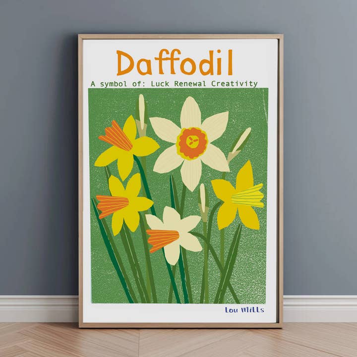 Print A4 - Daffodil - Positive Words for wholesale by Lou Mills