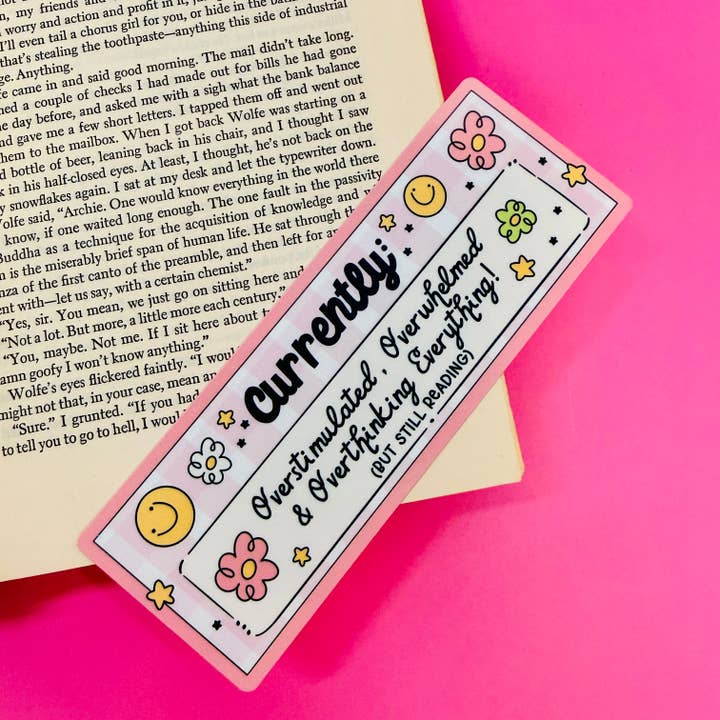 Bookmark Currently: Overstimulated But Still Reading for wholesale by Sonny Rising