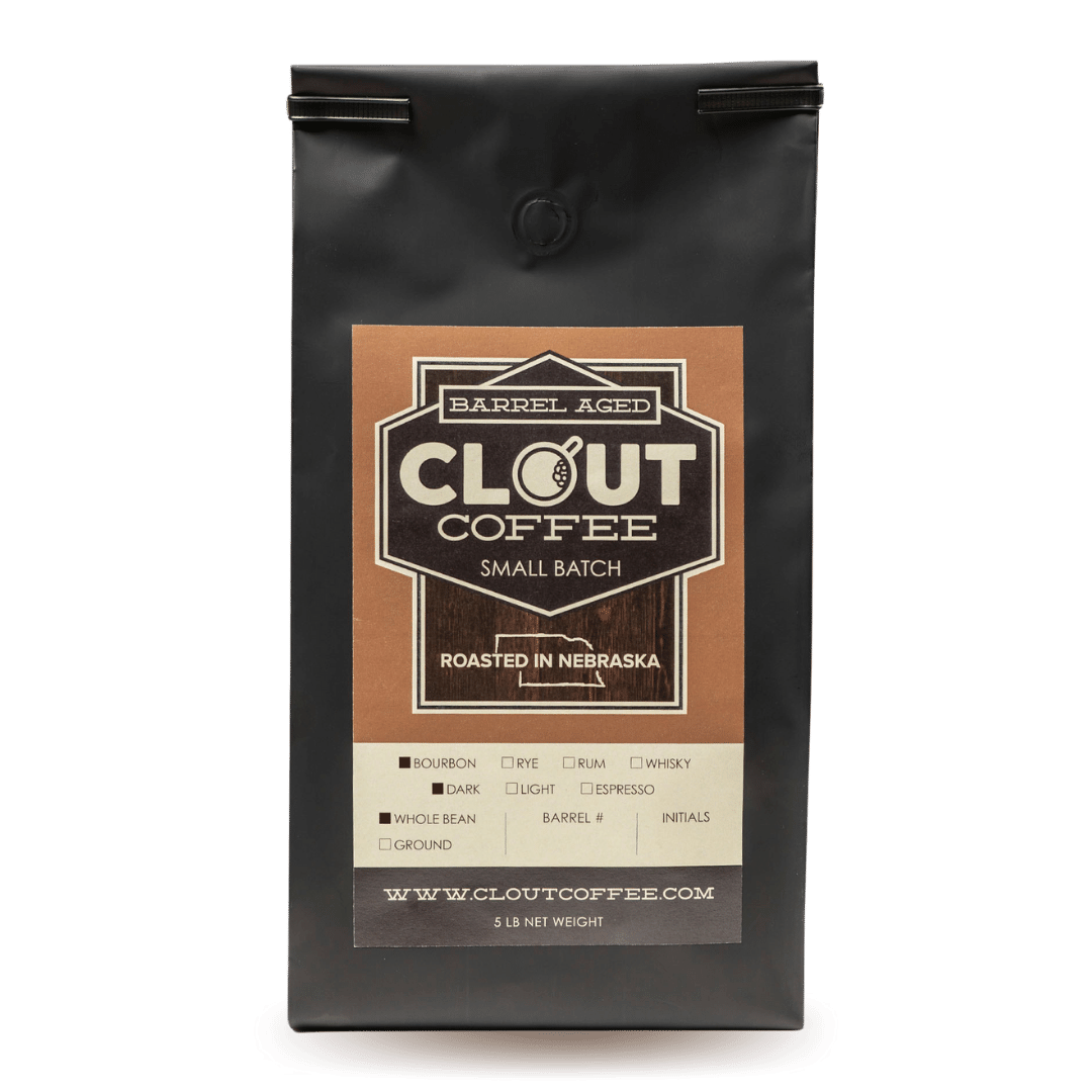 Clout Coffee - Vente Grains de café - Café vieilli en baril de whisky Bourbon | 5lbs0