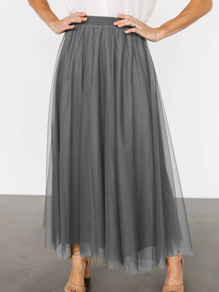 Rosa Clothing - Wholesale Skirt - Women's - 20 colors Flowy elasticated waistband Tulle Skirt