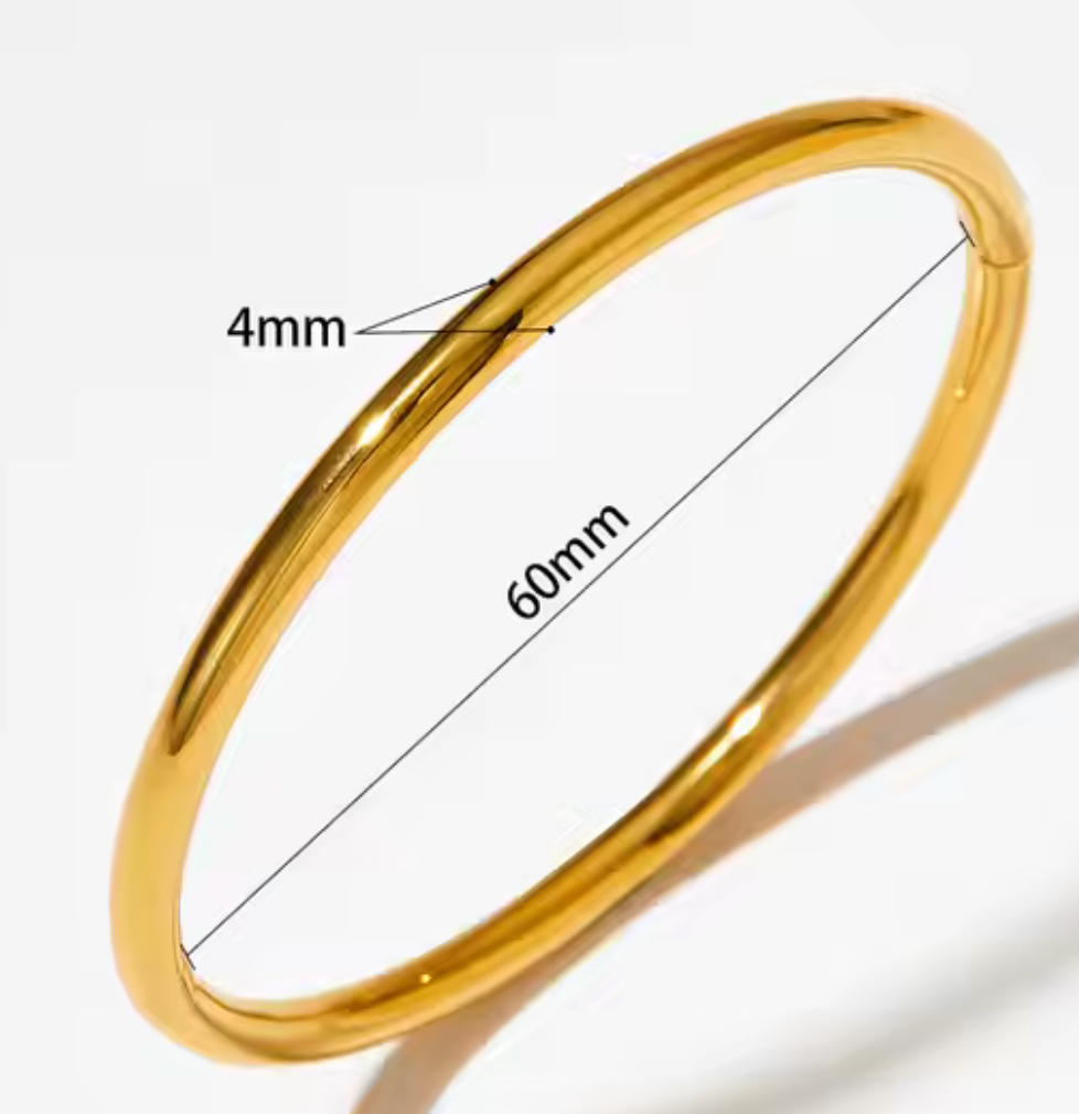 HoopLa - Wholesale Bangle Bracelet - Sofia-Hinge Bangle 14K Gold Stainless Steel Waterproof7