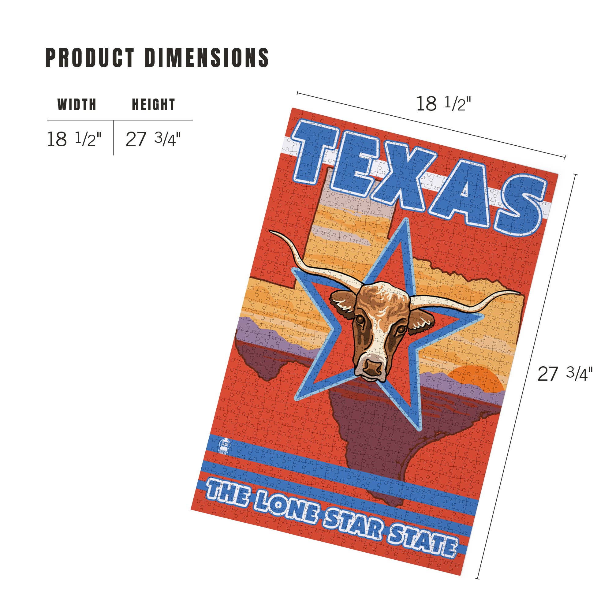 Lantern Press - Wholesale Puzzle - Adult - 1000 PIECE PUZZLE Texas, Longhorn Bull4