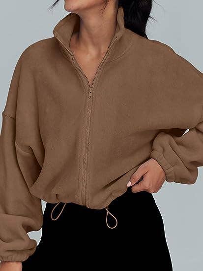 safistyle - Wholesale Jacket - Women's - Zip-Up Drawstring Cropped Jacket6