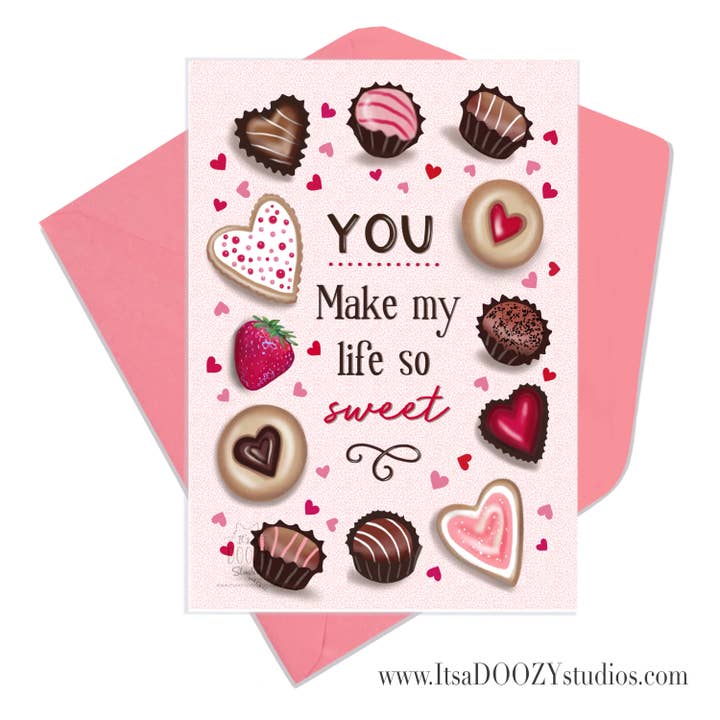 You Make My Life So Sweet - Day Card With Matching Envelope for wholesale by It’s a Doozy Studios
