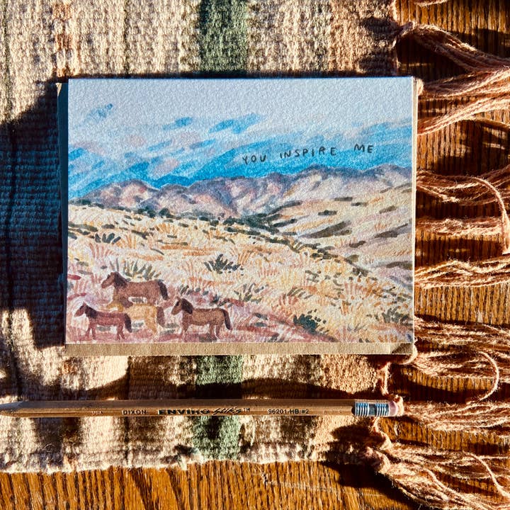 Little Salt Wagon - Wholesale Encouragement Card - You Inspire Me Horse Western Landscape Coastal Cowgirl Card
