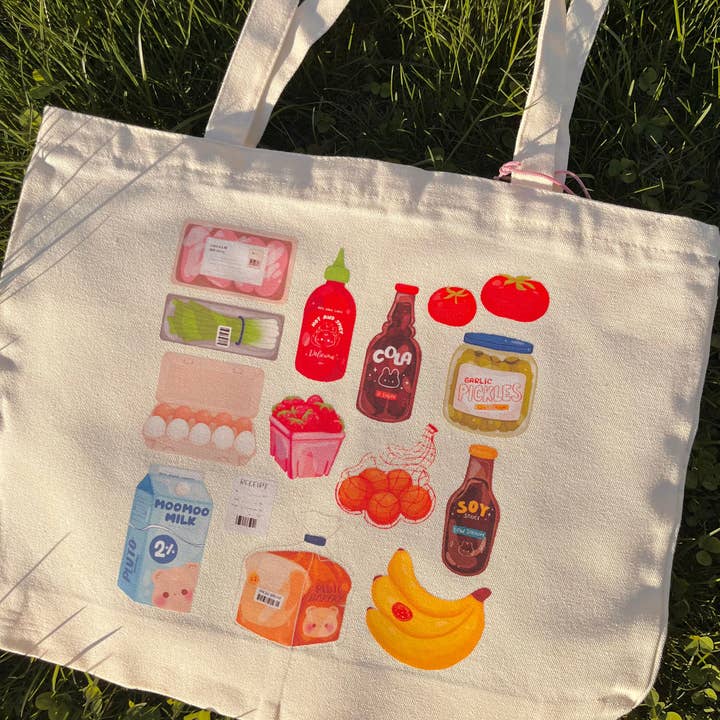 Grocery Zippered Tote Bag for wholesale by madebyshania