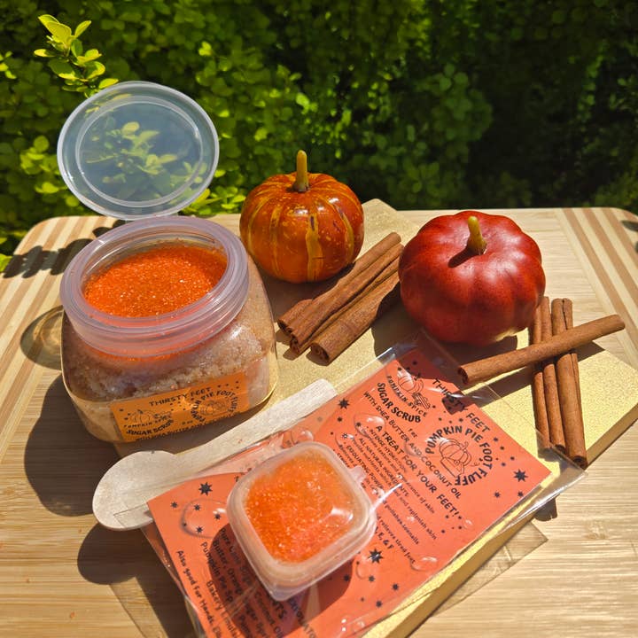 THIRSTY FEET®️ - Wholesale Foot scrub/polish - Pumpkin Spice Foot Fluff Sugar Scrub 1 oz2