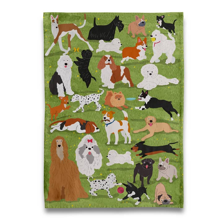 DOGS at the Park Tea Towel for wholesale by Naked Decor