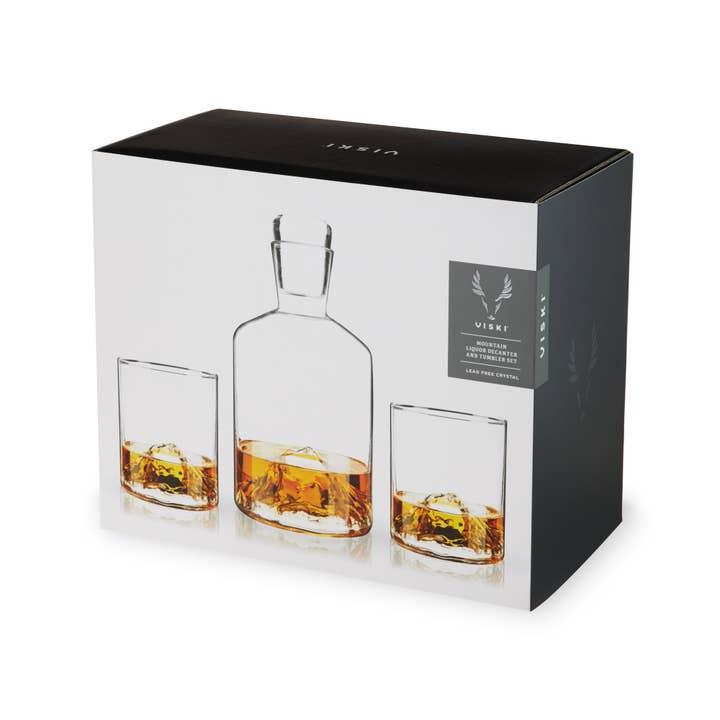 Viski - Wholesale Decanter - Mountain Crystal Decanter and Tumblers Set of 31