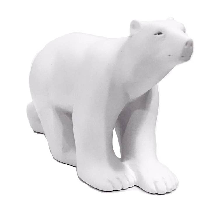Pocket Art Pompon Polar Bear Miniature Statue for wholesale by Museum Wholesale Inc
