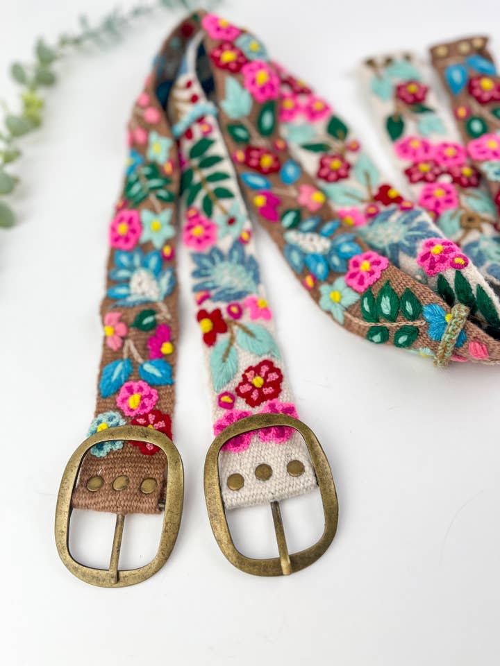 Wildberry Wide Embroidery Belt for wholesale by Artesana Love