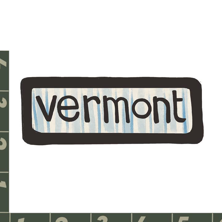 Resmål: Vermont - magnet eller klistermärke - snöränder för wholesale av Hudson Illustration Co - About Town Co