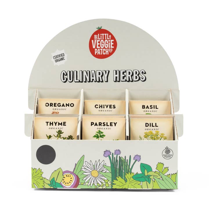 Organic Culinary Herb POS + Starter Pack for wholesale by Little Veggie Patch Co