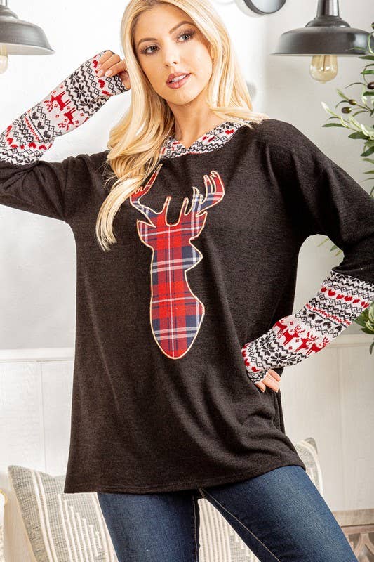 HEIMISH - Venta al por mayor Sudadera con capucha - Mujer - ET6455-10 RENO NAVIDEÑO6