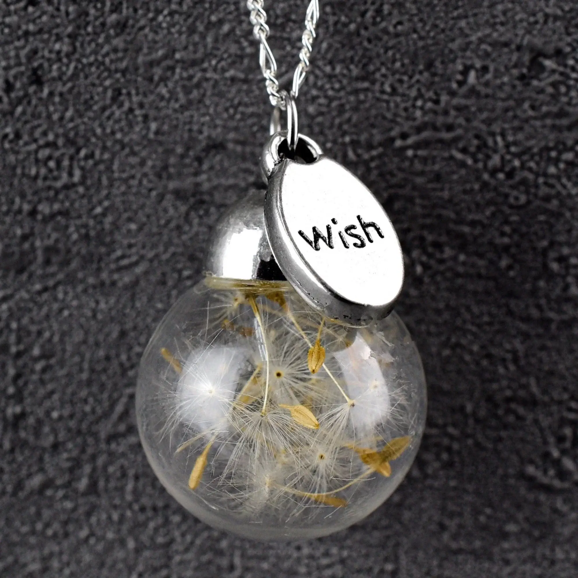 MadamLili - Wholesale Pendant/Charm Necklace - Dandelion Necklace 925 Sterling Silver Wish You Something Terrarium Jewellery — K925-186