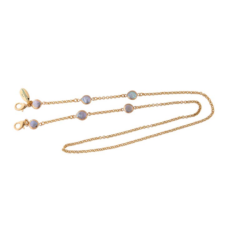 naples mask / eyeglasses convertible chain with coin pearls for wholesale by The Beach and Back